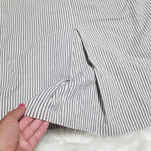 Vintage Point Zero Cotton Blend Y2K Pinstripe A-Line Skirt Business Casual Retro - Picture 5 of 9